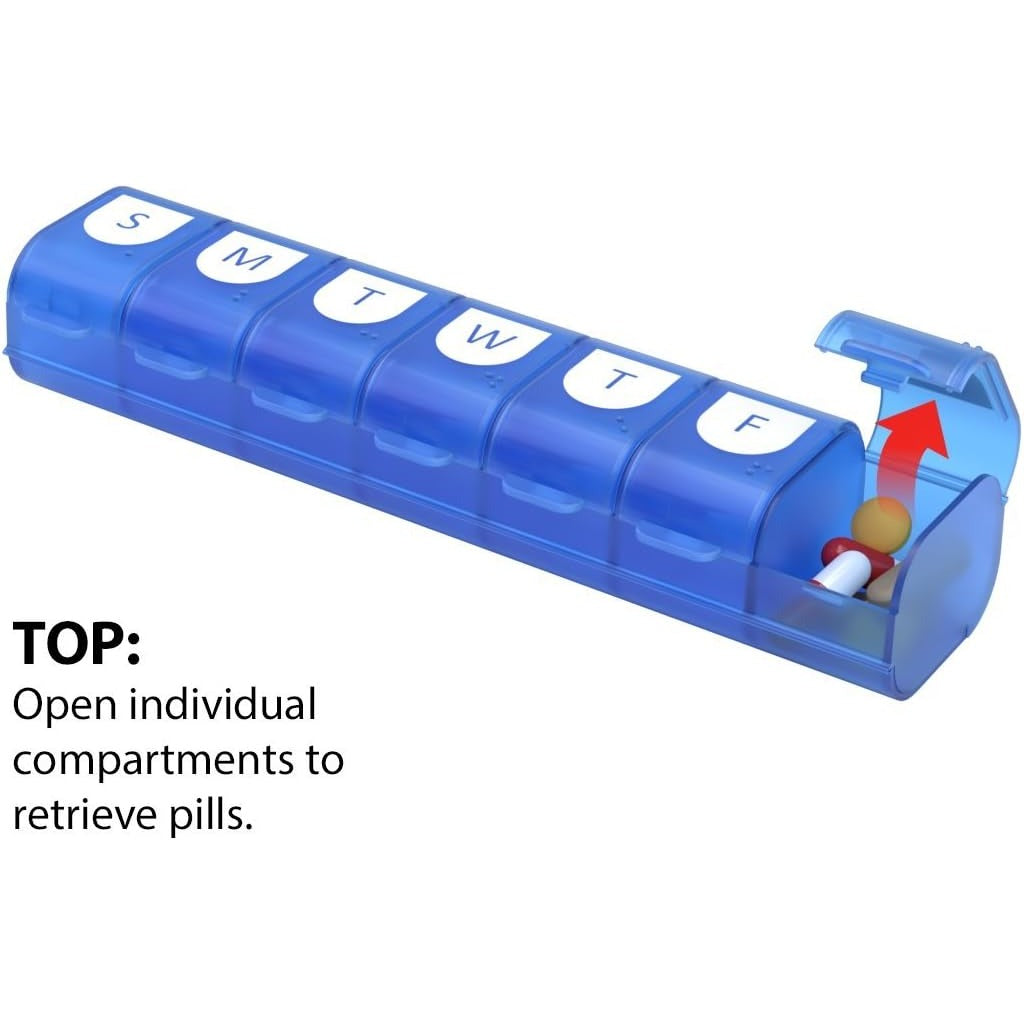 Ezy Dose Weekly (7-Day) Pill Organizer, X-Large Planner, Color May Vary