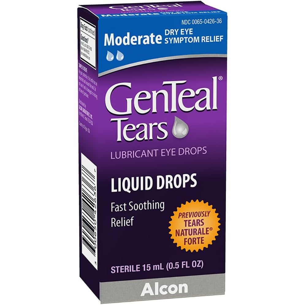 Genteal Tears Moderate Lubricant Dry Eye Drops, 15 mL