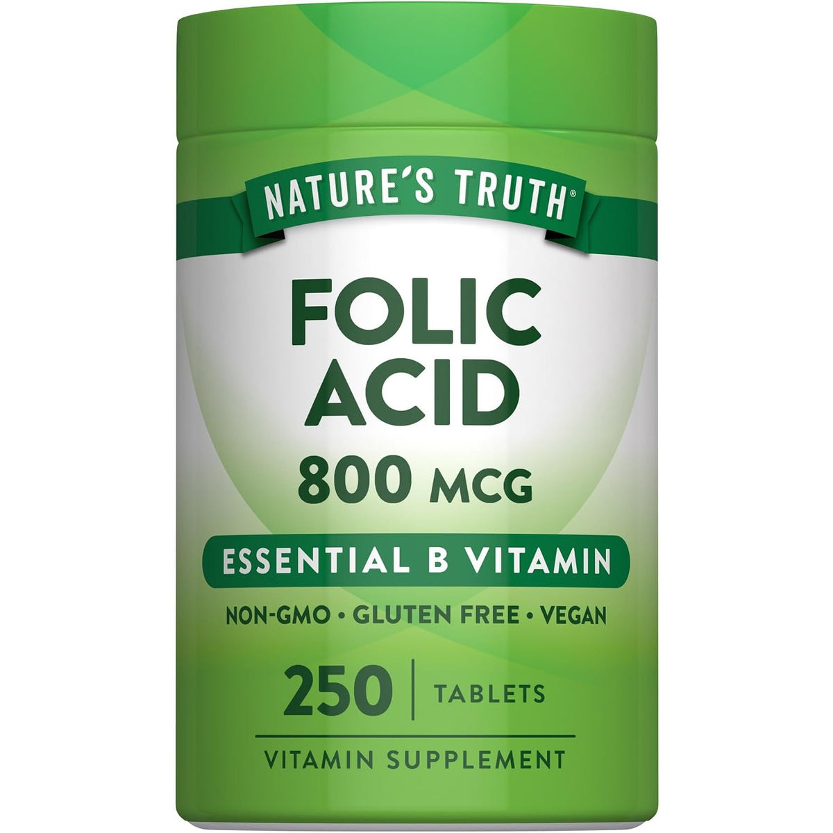Nature's Truth Folic Acid | 800 mcg | 250 Tablets