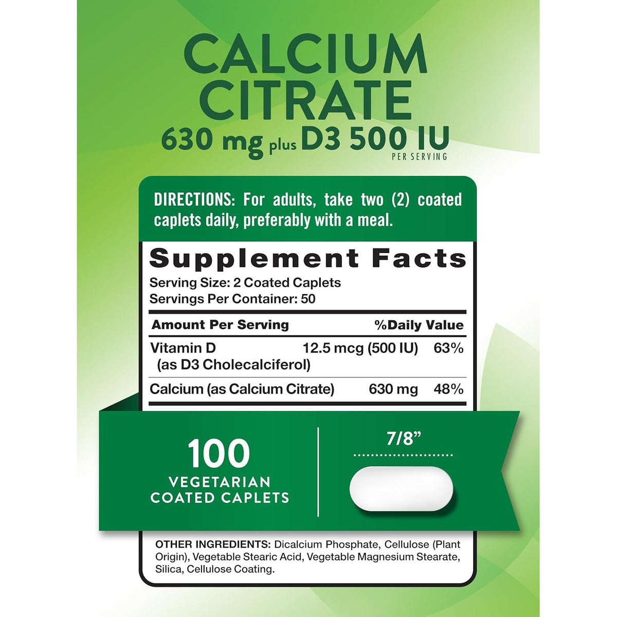 Nature's Truth Calcium Citrate with Vitamin D3 | 100 Caplets