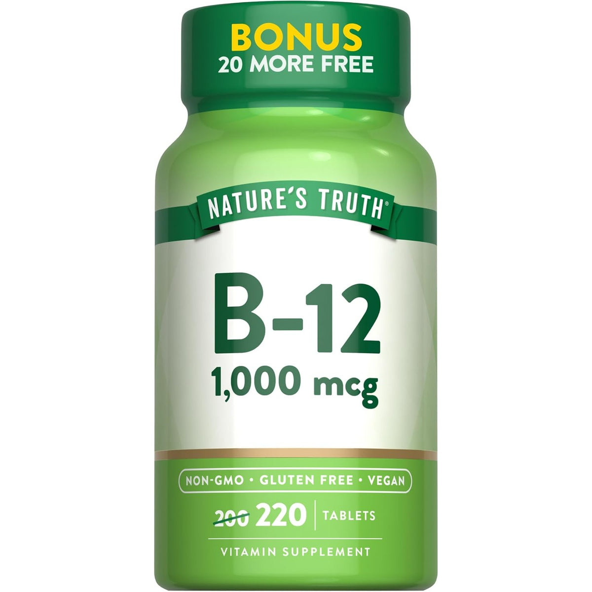 Nature's Truth Vitamin B-12 Tablets, 1,000 mcg, 220 Count