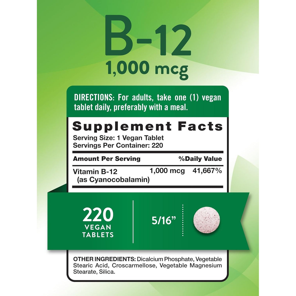 Nature's Truth Vitamin B-12 Tablets, 1,000 mcg, 220 Count