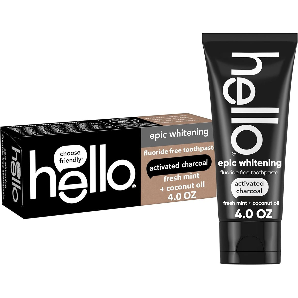 hello Epic Whitening Activated Charcoal Toothpaste, 4 oz