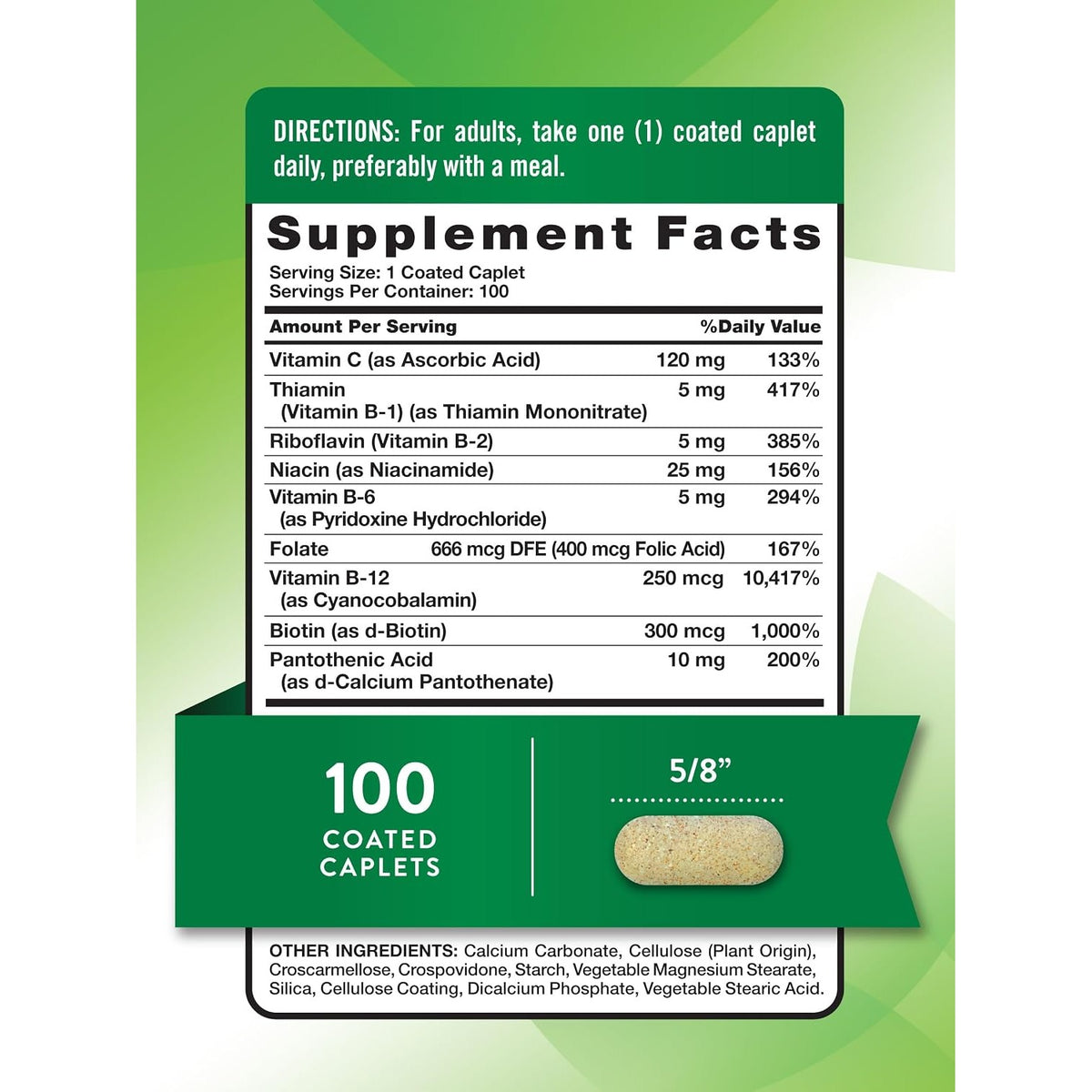 Nature's Truth B-Complex Plus Vitamin C Vitamin Supplement - 100 Caplets