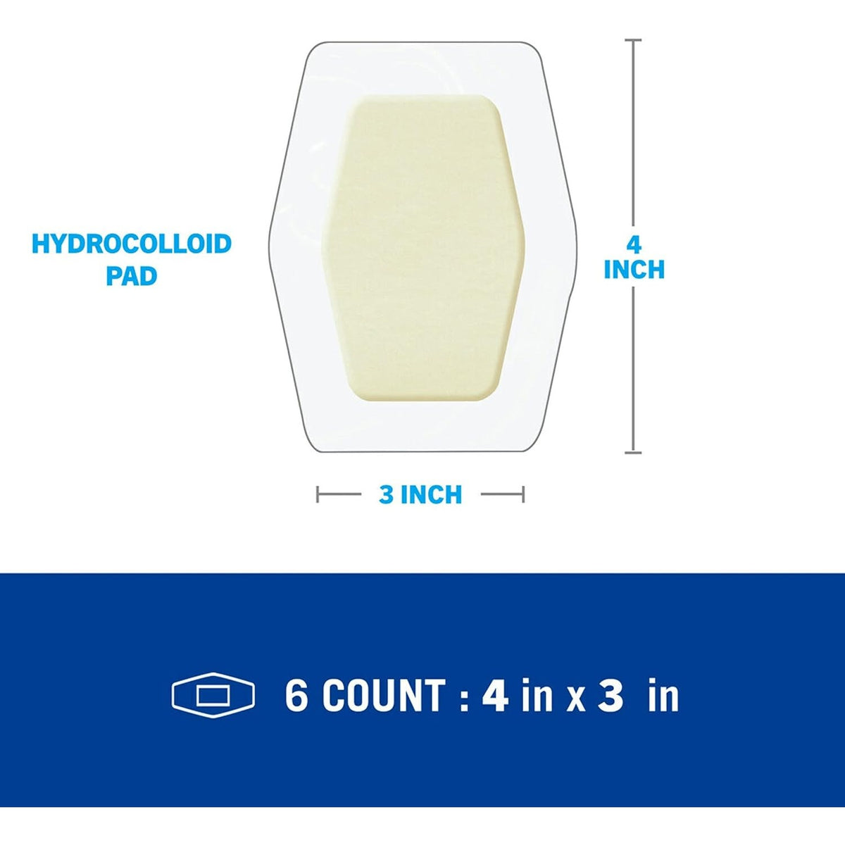 Nexcare Advanced Healing Hydrocolloid Pads, Gel Pad Helps Reduce Pain and Absorb Wound Fluids, Stretchy Wound Dressing Sticks to Damp Skin - 6 Pads