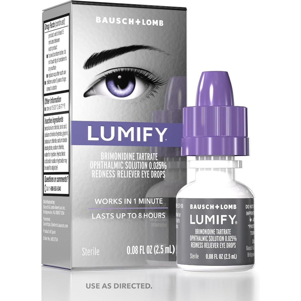 Lumify Redness Relief Eye Drops, Whiter & Brighter Looking Eyes, 0.08 oz