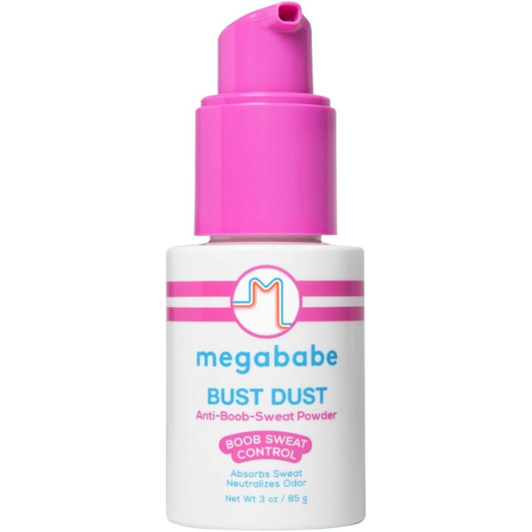 Megababe Bust Dust, Talc-Free Sweat Absorbing Powder w/ Pump, 3 oz