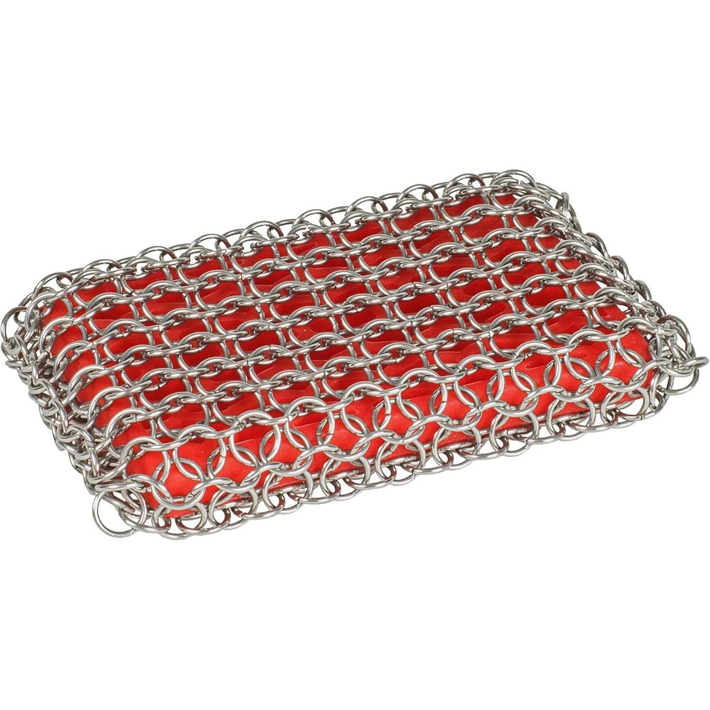 Lodge Chainmail Scrubbing Pad Stainless Steel Red
