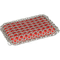 Lodge Chainmail Scrubbing Pad Stainless Steel Red
