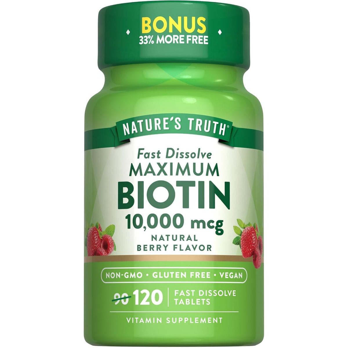 Nature's Truth Biotin 10000mcg | 120 Fast Dissolve Tablets