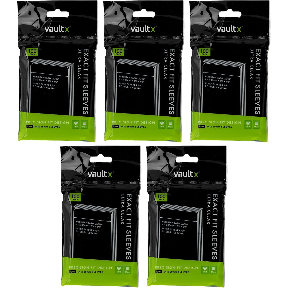 Vault X Exact Fit Inner Sleeves Clear for Trading Cards 500 Pack