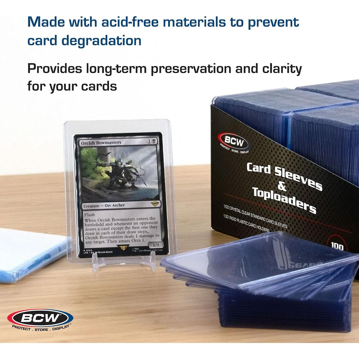 BCW Card Sleeves and Top Loaders Combo Standard 20 Pt 200 Count