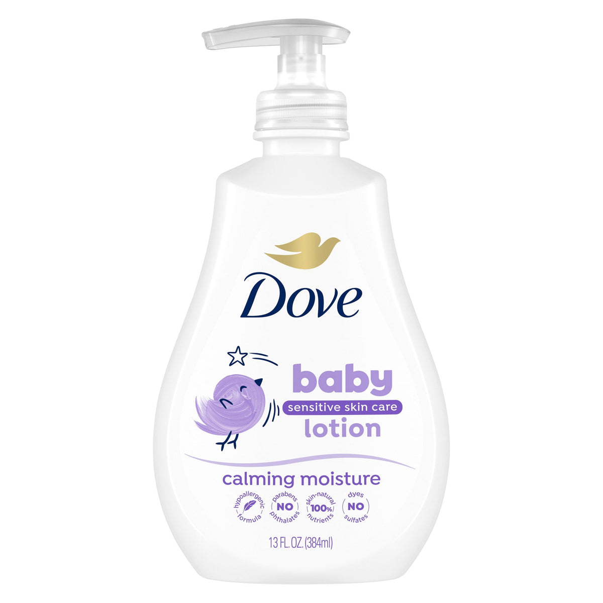Dove Sensitive Skin Care Baby Lotion For A Soothing Scented Lotion Calming Moisture Hypoallergenic And Dermatologist-Tested, 13 fl oz