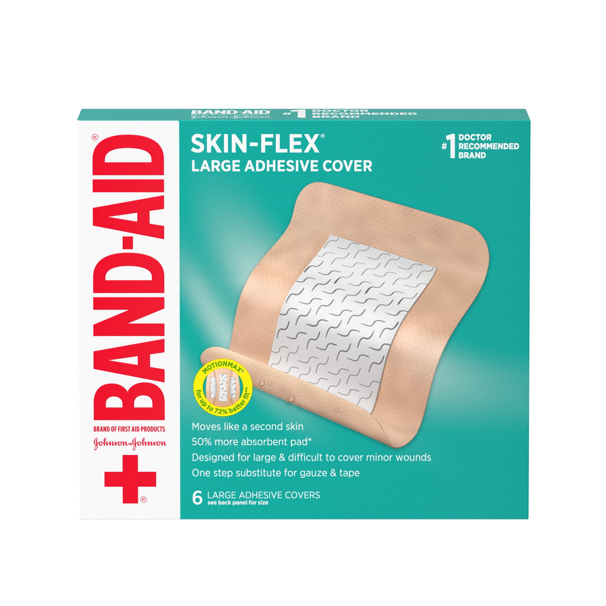 BAND-AID Brand Skin-Flex Adhesive Bandages, Large, 6 Count