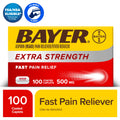 Bayer Aspirin Extra Strength, Pain Relief Pills, Fever Reducer and Headache Relief, 100 Count