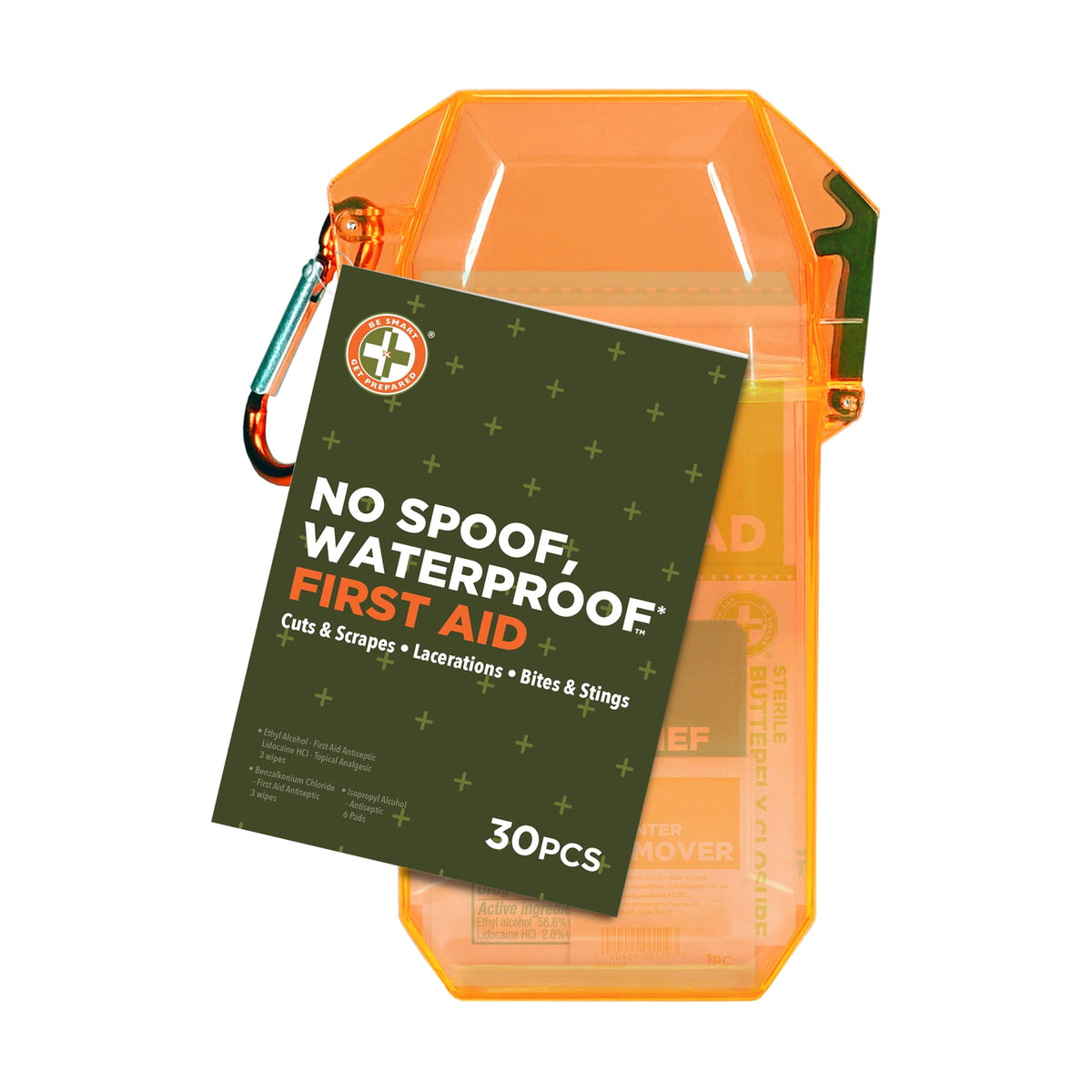 Be Smart Get Prepared Outdoor First Aid - No Spoof, Waterproof, 30 Piece
