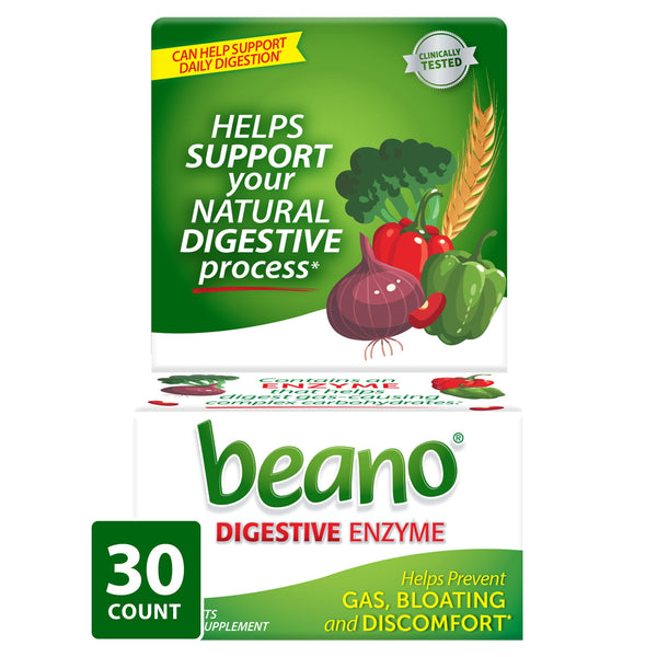 Beano Digestive Enzyme, Gas Prevention & Digestive Enzyme Supplement, 30 Count