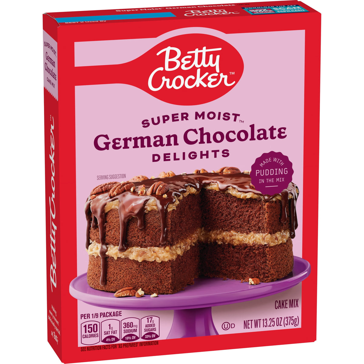 Betty Crocker Delights Super Moist, German Chocolate, Cake Mix, 13.25 oz