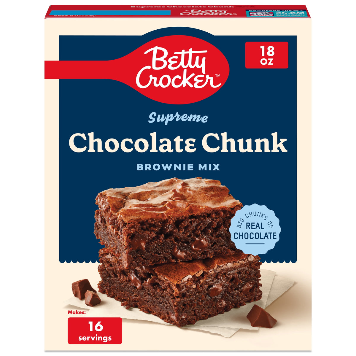 Betty Crocker Supreme Chocolate Chunk Brownie Mix, 18 oz