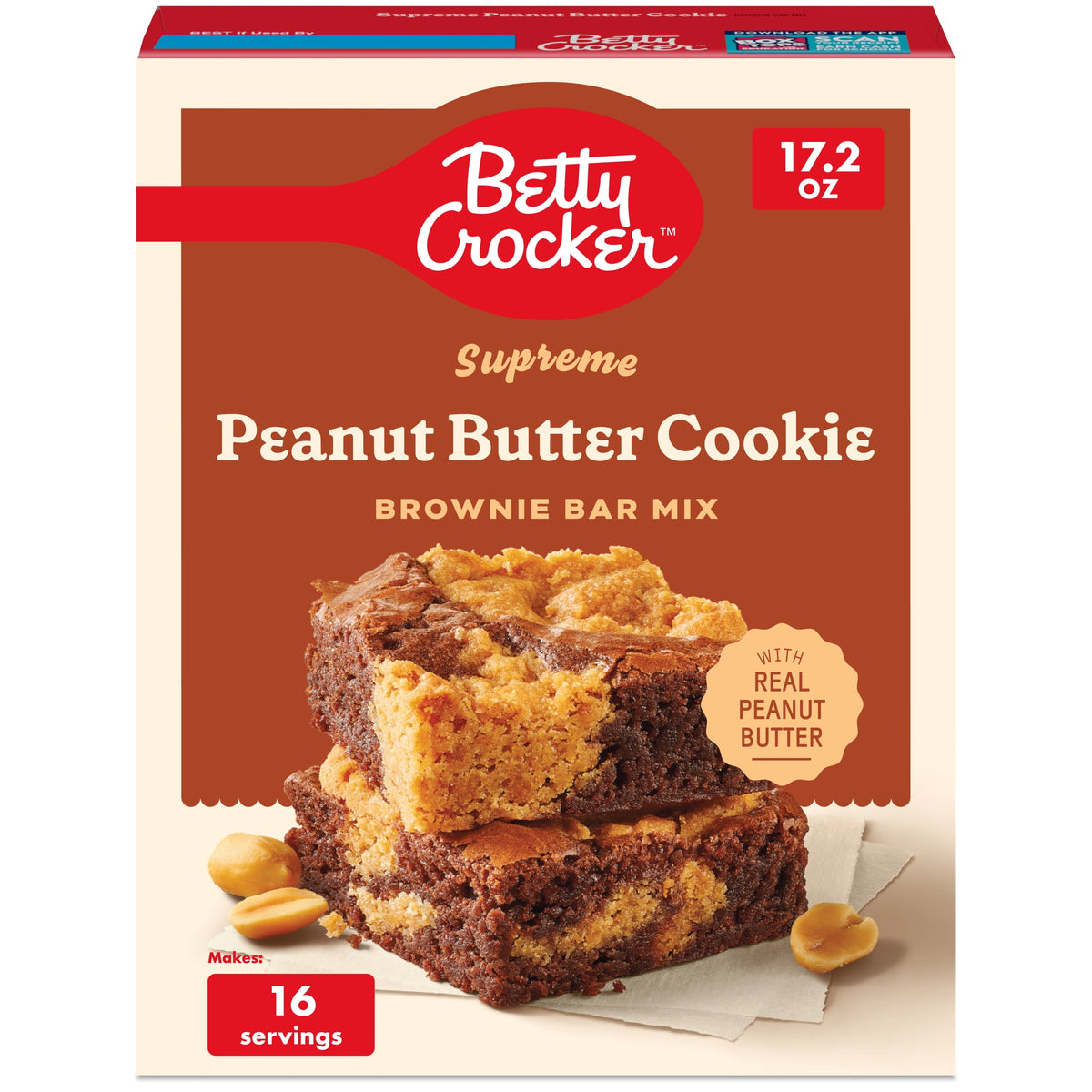 Betty Crocker Delights Peanut Butter Cookie Brownie Bar Mix, 17.2 oz.