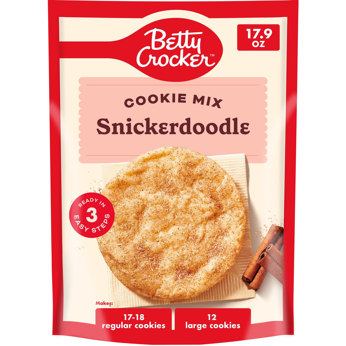 Betty Crocker Snickerdoodle Cookies, Cookie Baking Mix, 17.9 oz