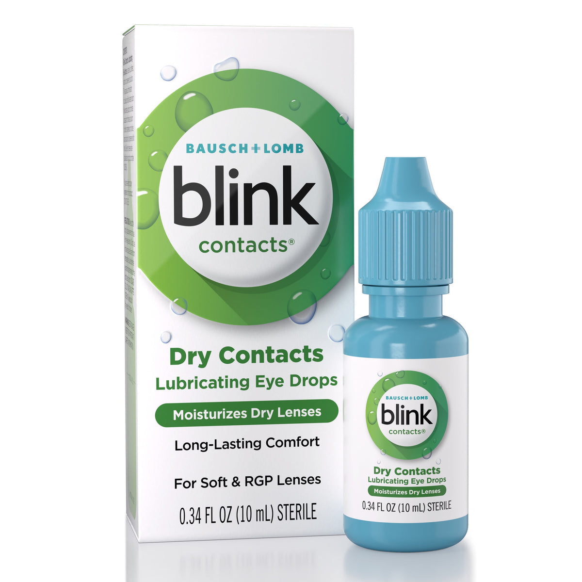 Blink Contacts Rewetting and Lubricant Eye Drops for Soft and RGP Lenses, 0.34 fl oz
