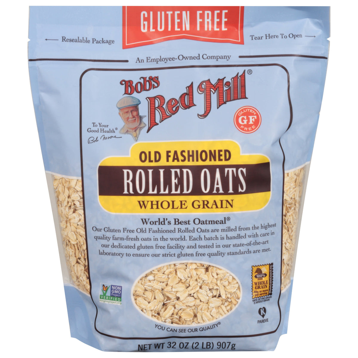 Bob's Red Mill Gluten Free Non-GMO Old Fashioned Rolled Oats, 32 oz Bag