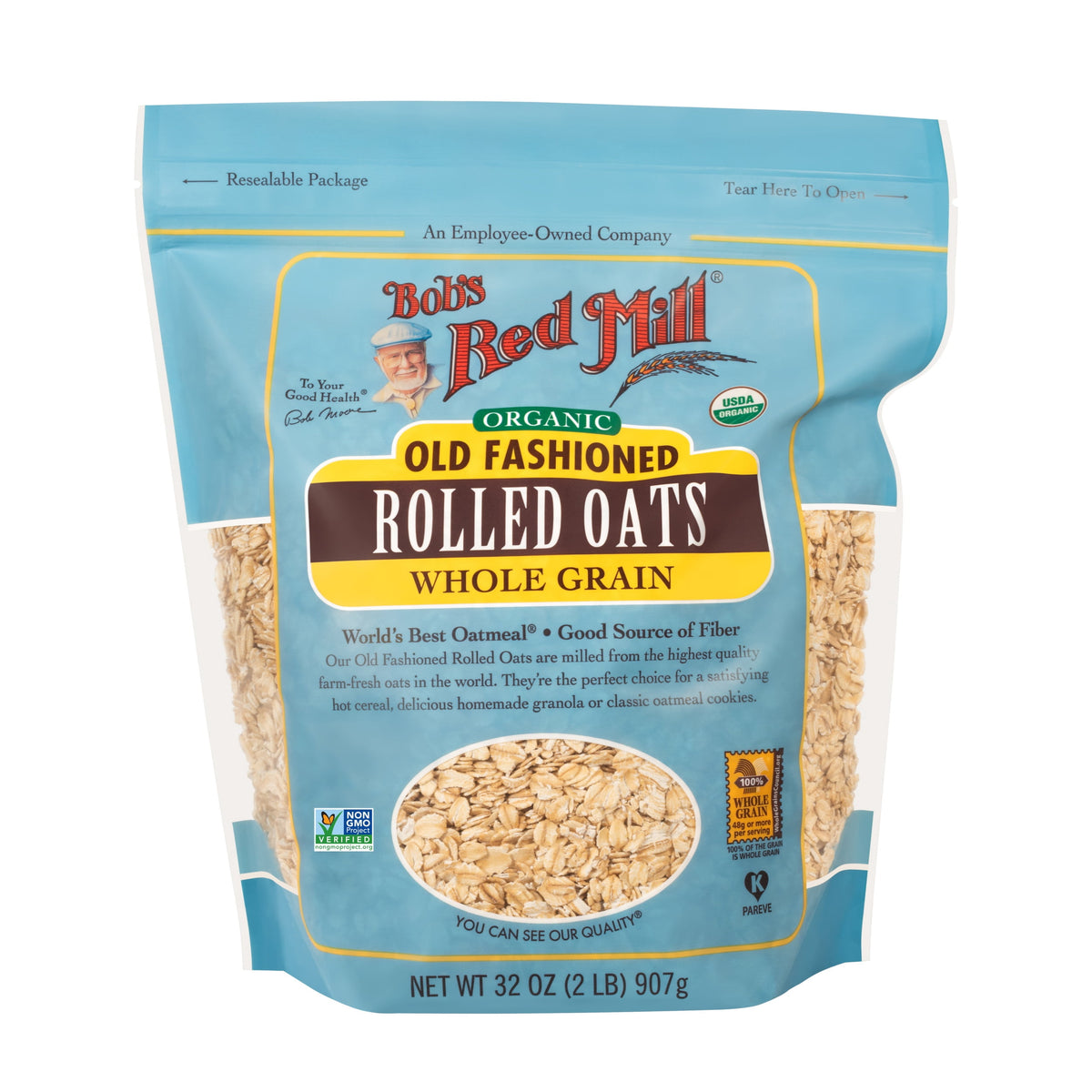Bob's Red Mill Non-GMO Organic Old Fashioned Rolled Oats 32 oz Bag