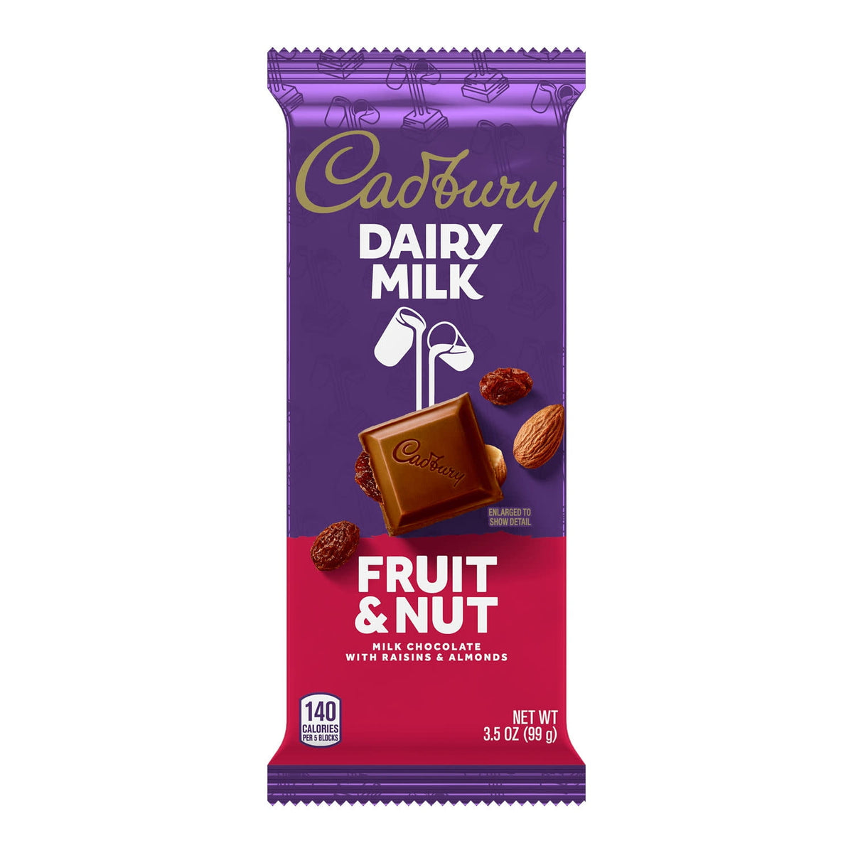 Cadbury Dairy Milk Fruit & Nut Milk Chocolate Candy Bar, 3.5 Oz