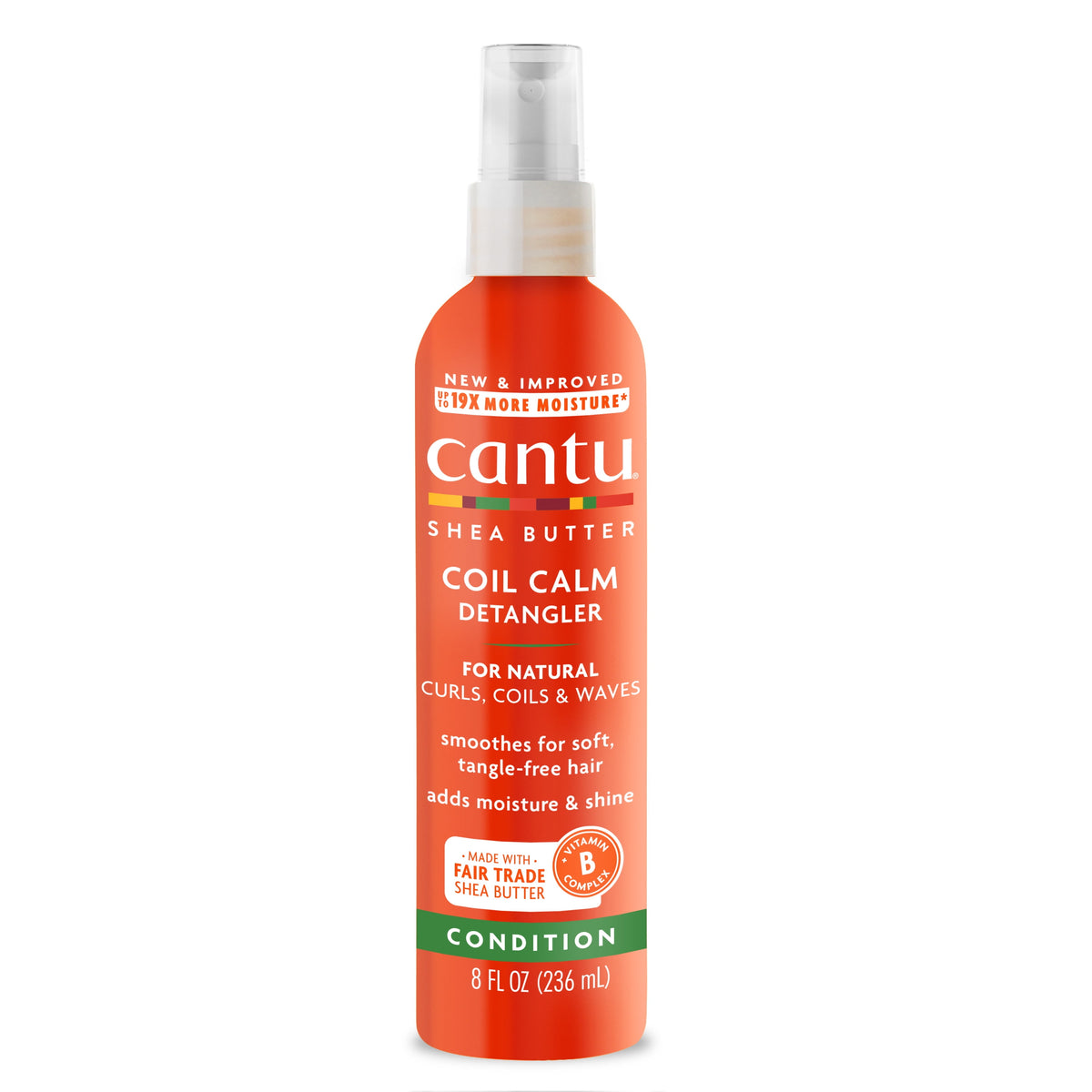 Cantu Shea Butter Coil Calm Hair Detangler for Natural Hair, 8 fl oz
