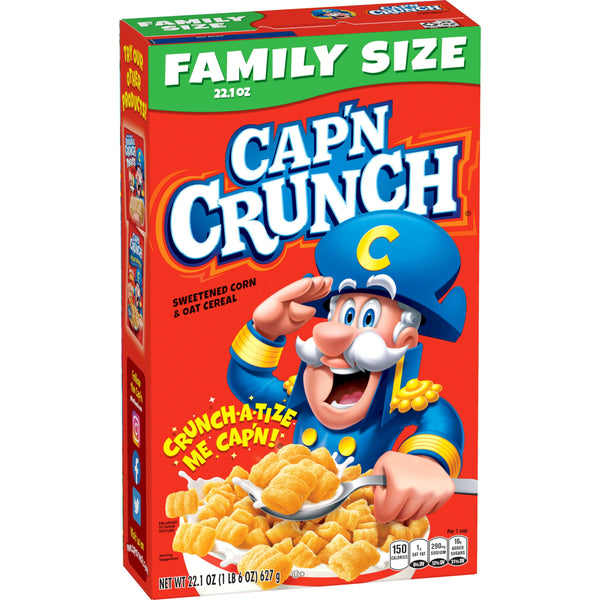 Cap'n Crunch Sweetened Corn & Oat Cereal, 22.1 oz Box