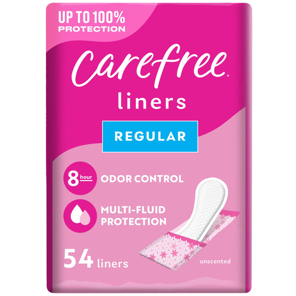 Carefree Panty Liners, Regular, Unscented (54 Count)