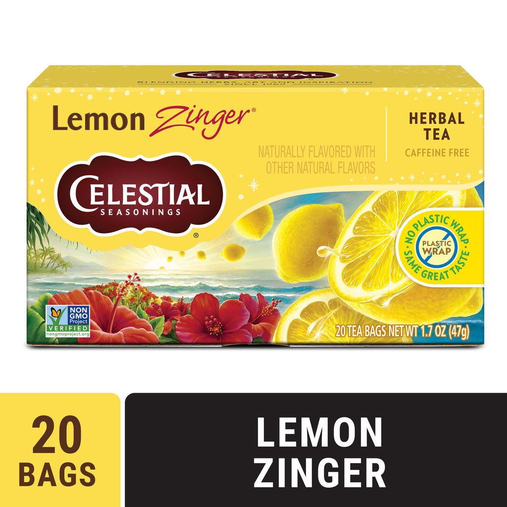Celestial Seasonings Lemon Zinger Caffeine-Free Herbal Tea Bags (20 Count)
