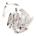 Cousin DIY 3 in Metal French Barrette, Hair Clip, Silver, 18 Piece, Adult