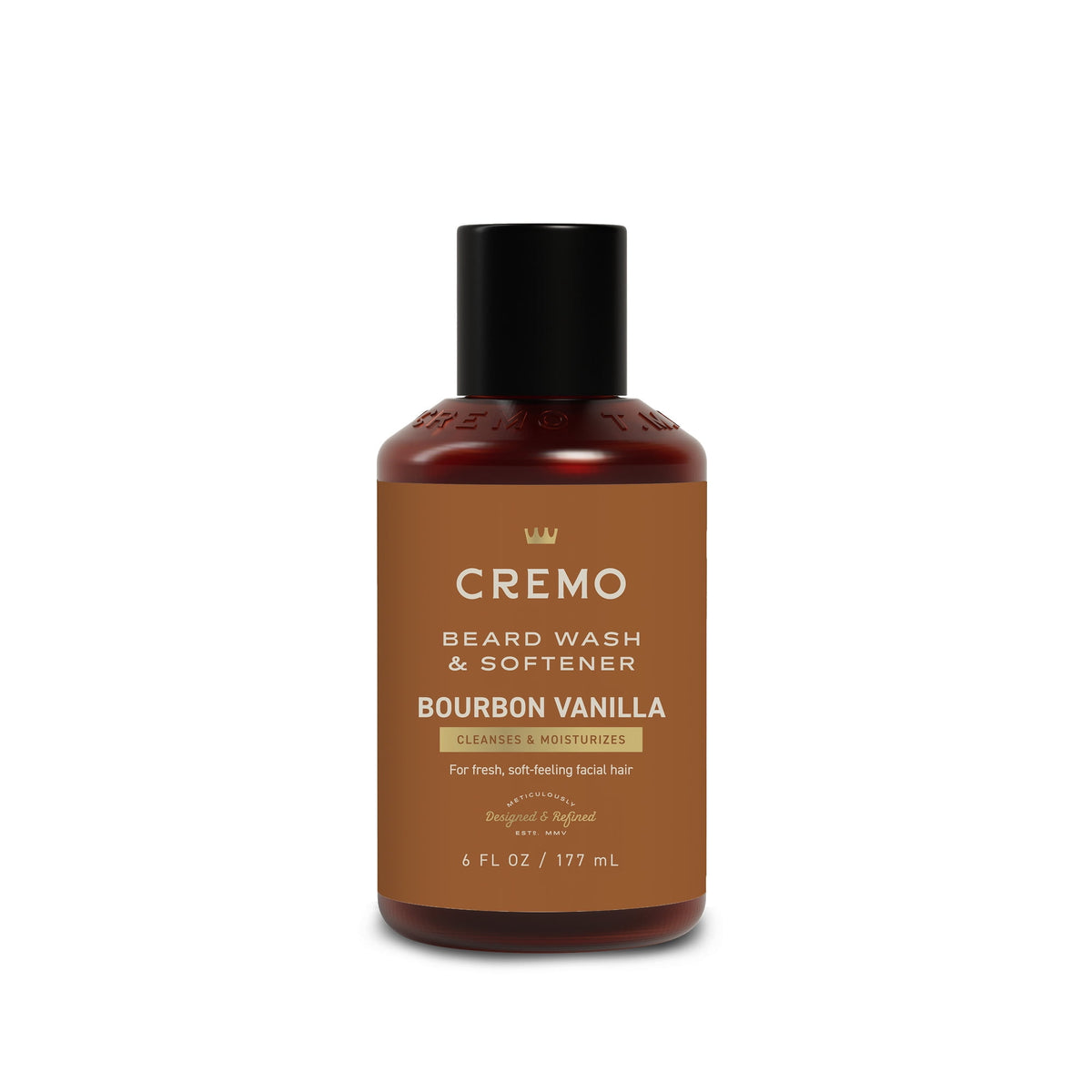 Cremo 2-in-1 Beard & Face Wash, Bourbon Vanilla Scent, 6 fl oz