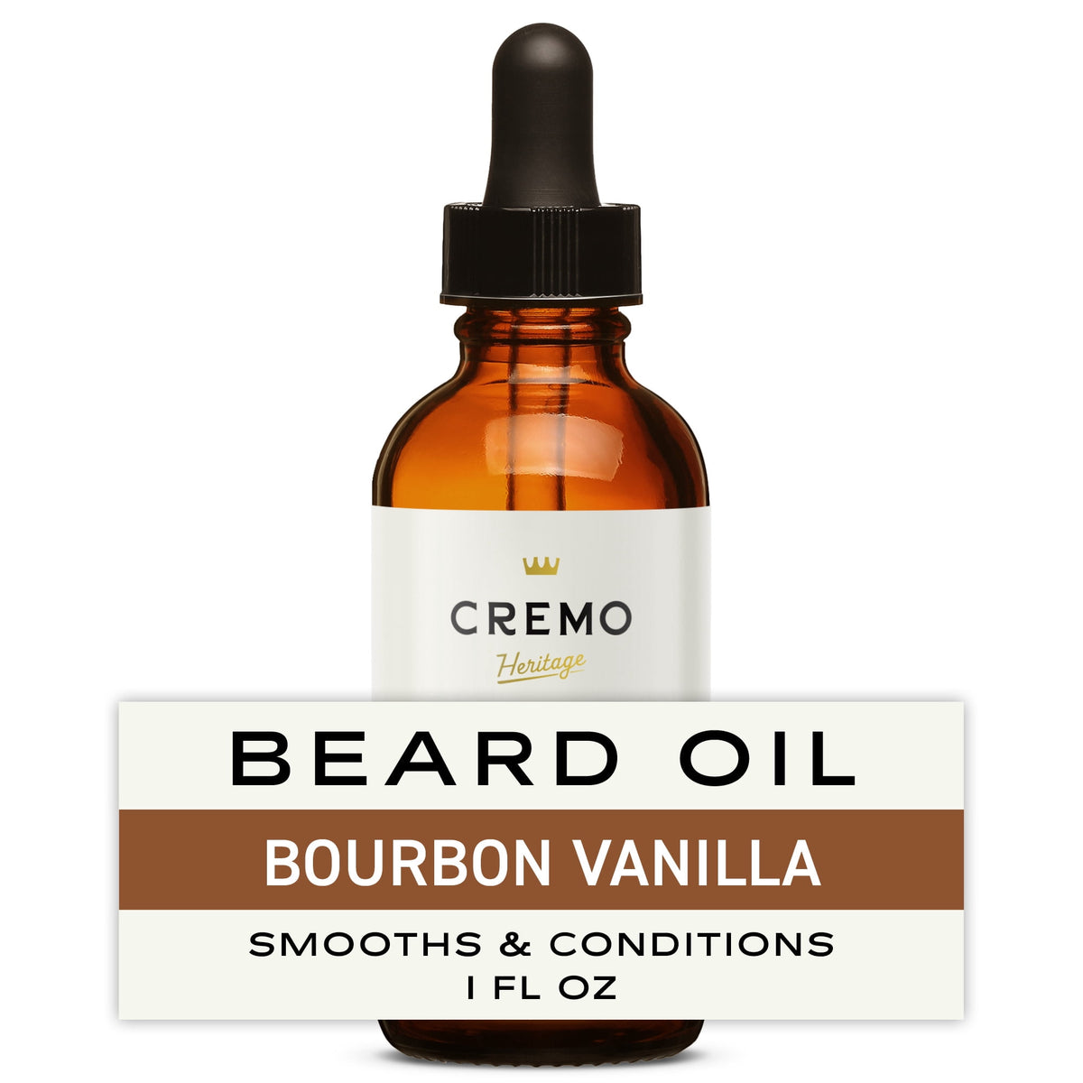 Cremo Beard Oil, Bourbon Vanilla Scent, 1 Fl Oz, Moisturizes & Softens Beards