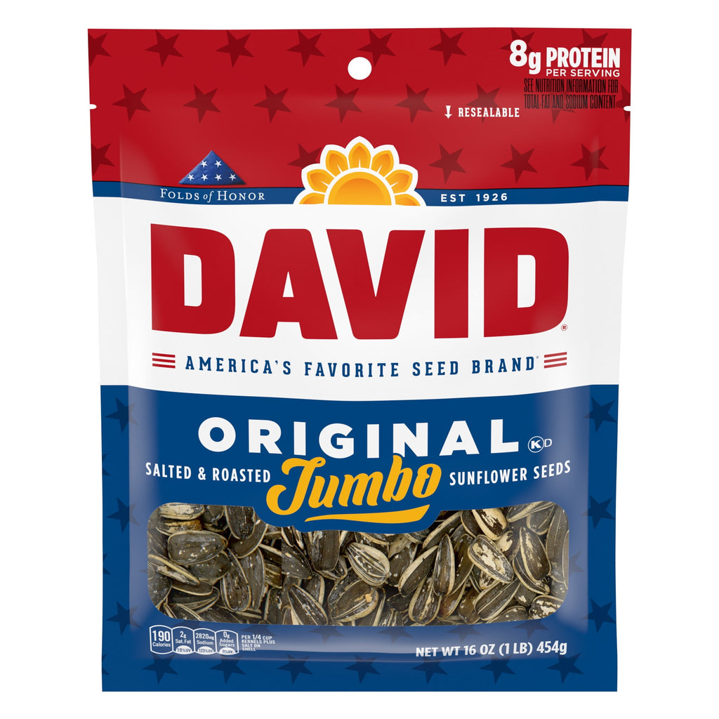DAVID Jumbo Sunflower Seeds, Original Flavor, 16 oz.