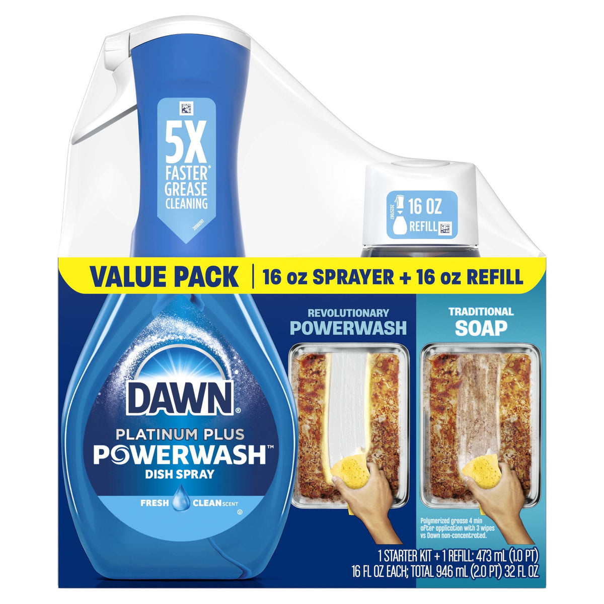 Dawn Platinum Powerwash Dish Spray, Fresh Scent Bundle SK + RF