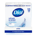 Dial Antibacterial Bar Soap, Refresh & Renew White Deodorant Bar, 4 oz (12 Bars)
