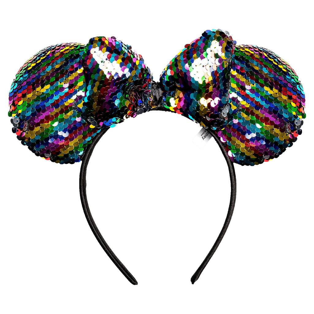 Girl's Disney Minnie Mouse Rainbow Sequin Bow Ears Headband