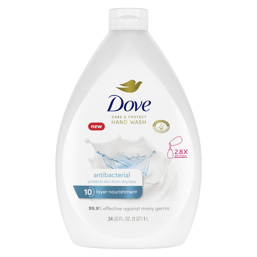 Dove Care and Protect Daily Use Antibacterial Hand Soap, 34 fl oz