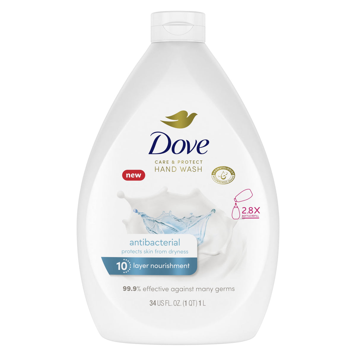 Dove Care and Protect Daily Use Antibacterial Hand Soap, 34 fl oz