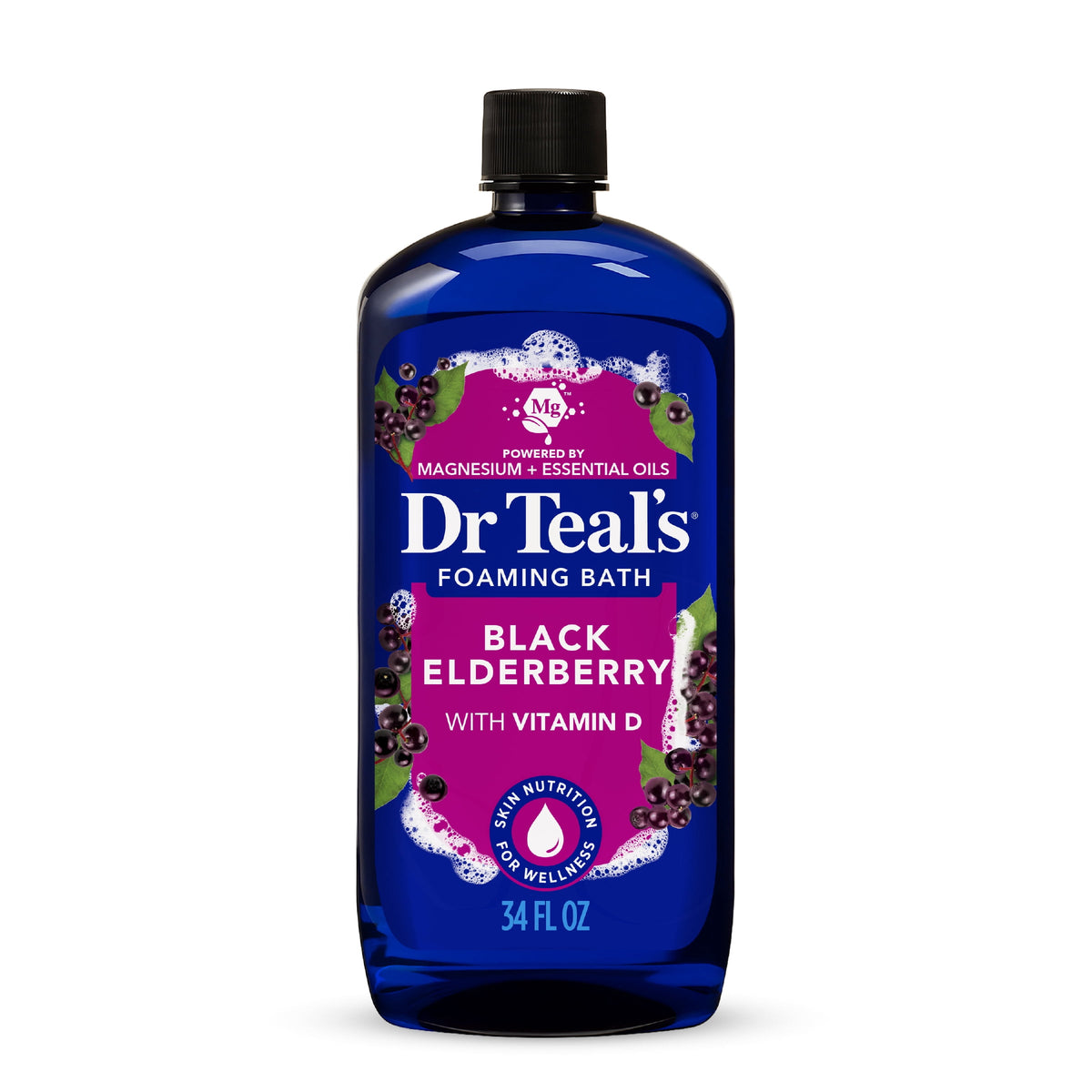 Dr Teal’s Black Elderberry Foaming Bath, 34 fl.oz.