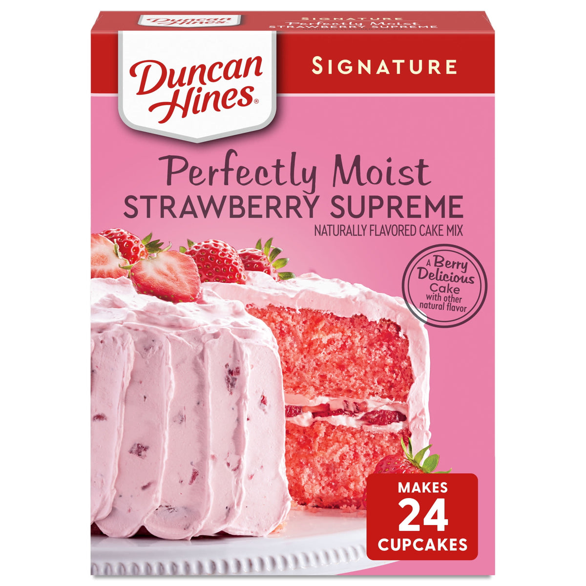 Duncan Hines Strawberry Supreme Flavored Cake Mix, 15.25 oz.