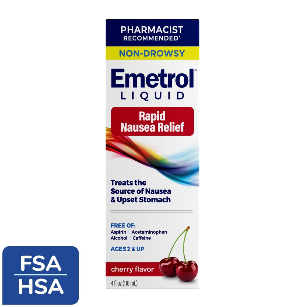 Emetrol Nausea and Upset Stomach Relief Liquid Medication, Cherry Flavor, 4 oz
