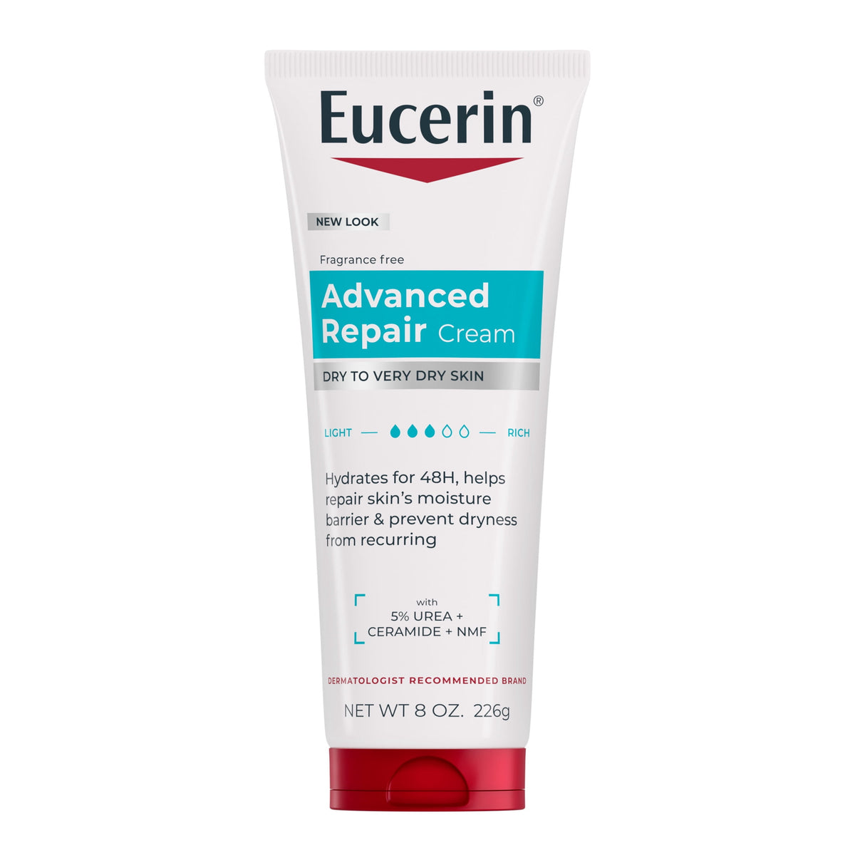 Eucerin Advanced Repair Foot Cream for Very Dry Skin, Ceramide 3 & Natural Moisturizing Factors, Fragrance Free Dermatological Skincare, 3 oz