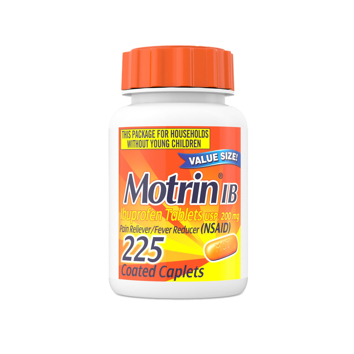Fast-Acting Motrin IB, Ibuprofen 200mg for Pain & Fever Relief, Value Size, 225 Count