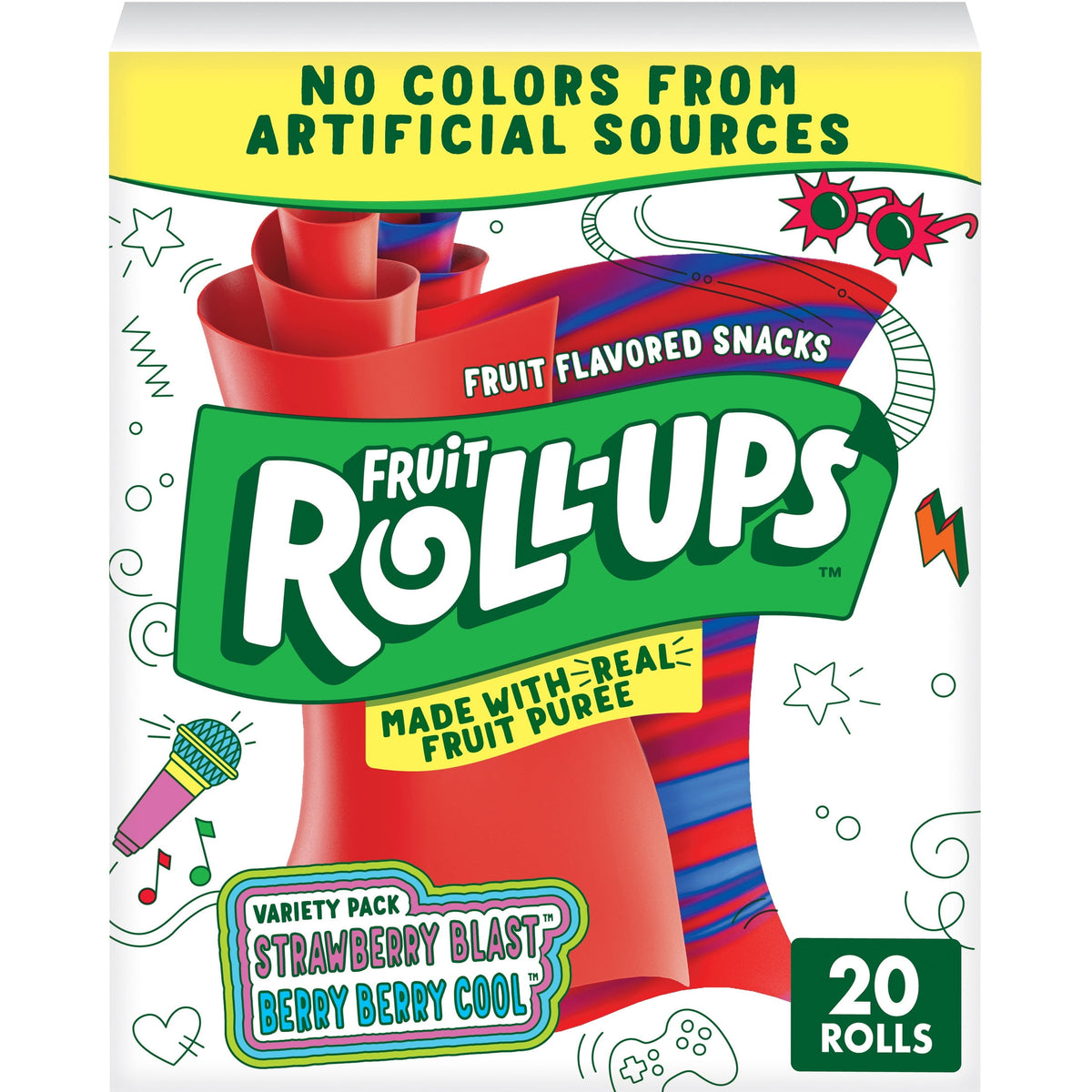 Fruit Roll-Ups Fruit Flavored Snacks, Gluten Free Variety Pack (20 Count)