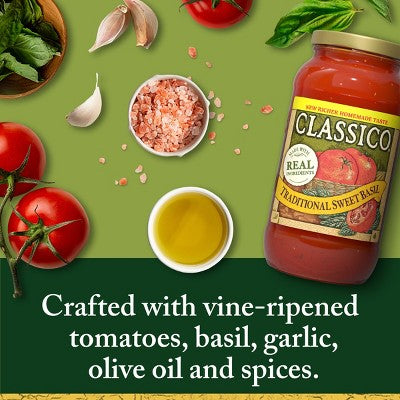 Classico Traditional Sweet Basil Pasta Sauce 24oz