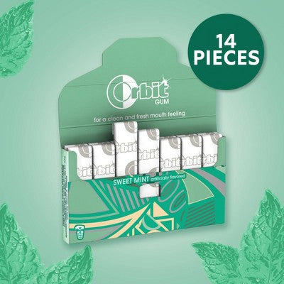 Orbit Sugar-Free Sweet Mint Chewing Gum Single Pack - 14ct
